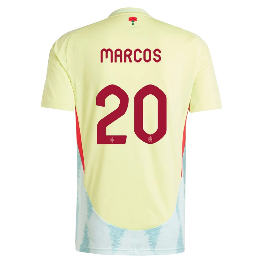 Danxen Kid Spain Óscar Marcos #20 Yellow Away Jersey 24-26 T-Shirt