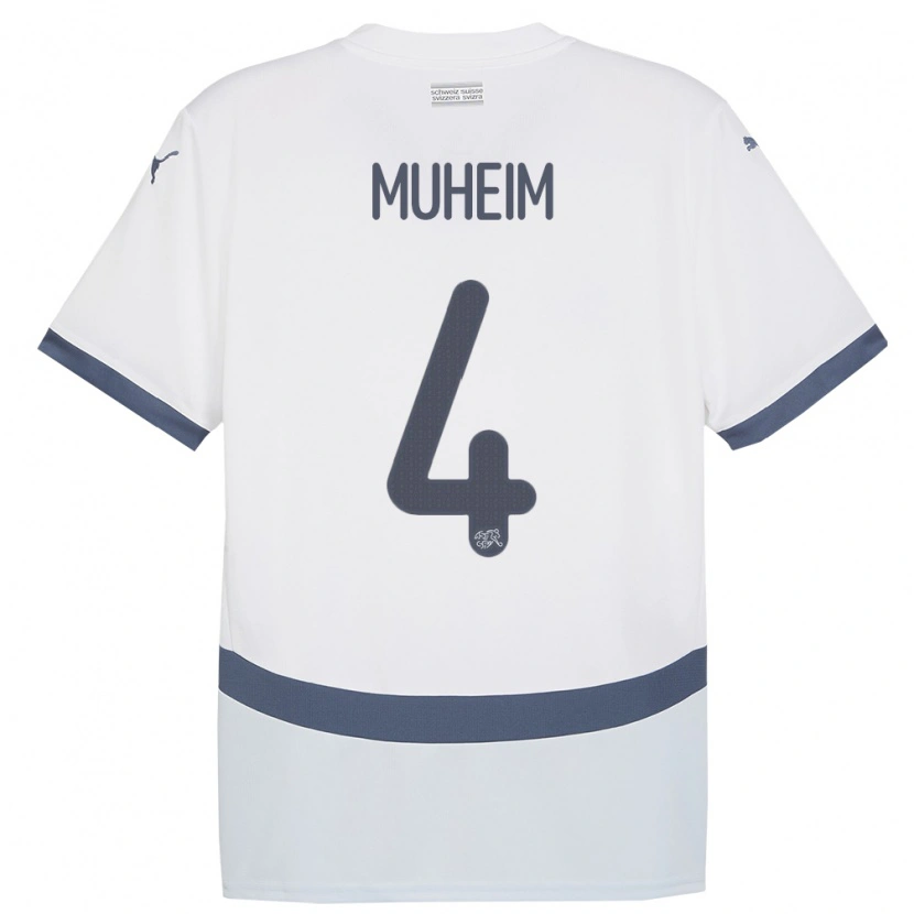 Danxen Kid Switzerland Miro Muheim #4 White Away Jersey 24-26 T-Shirt