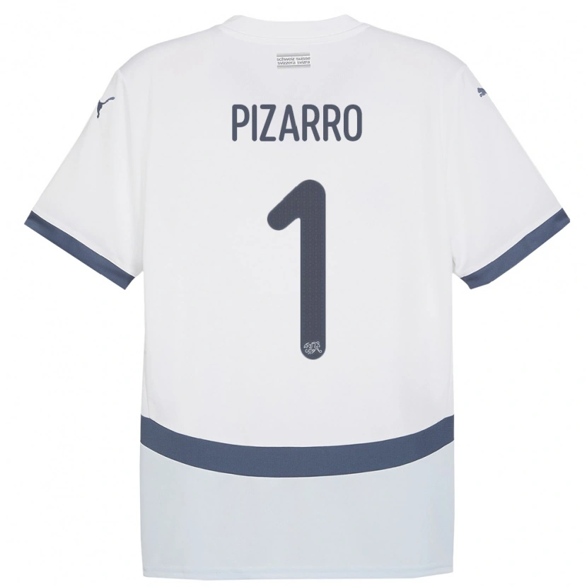 Danxen Kid Switzerland Théodore Pizarro #1 White Away Jersey 24-26 T-Shirt