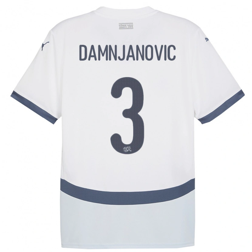 Danxen Kid Switzerland Lazar Damnjanovic #3 White Away Jersey 24-26 T-Shirt