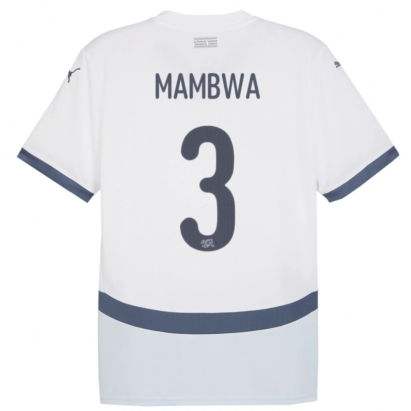 Danxen Kid Switzerland Olivier Mambwa #3 White Away Jersey 24-26 T-Shirt