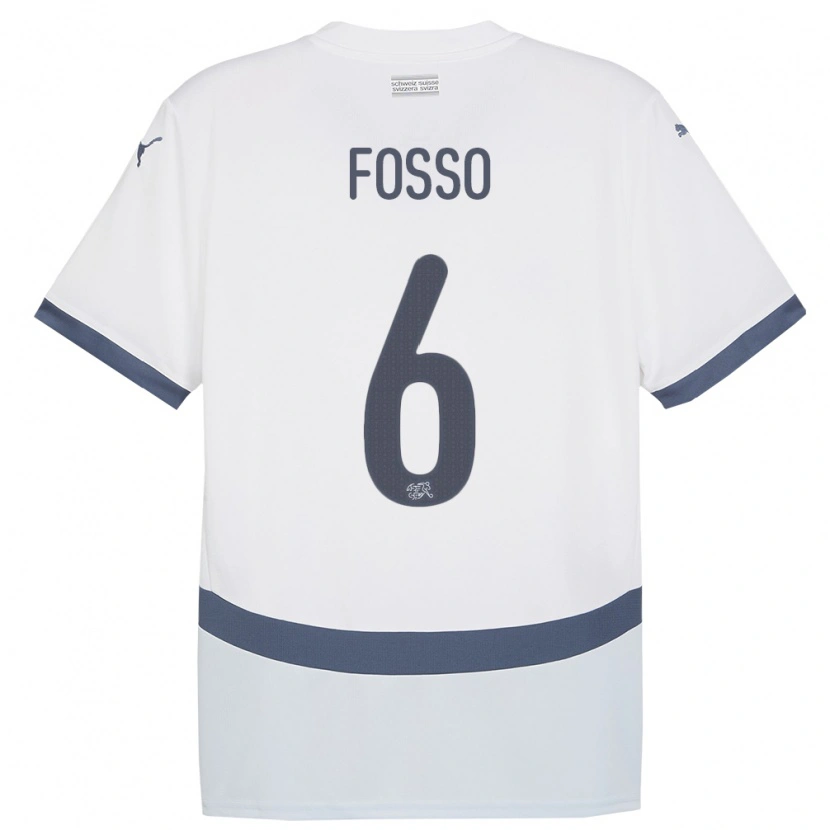 Danxen Kid Switzerland Ryan Fosso #6 White Away Jersey 24-26 T-Shirt