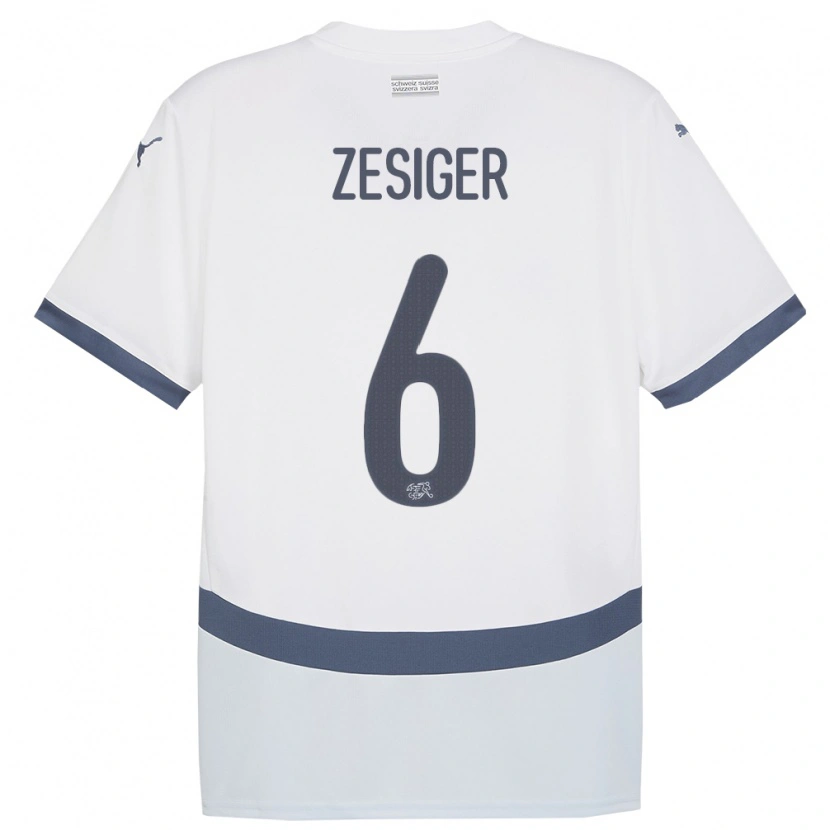 Danxen Kid Switzerland Navin Zesiger #6 White Away Jersey 24-26 T-Shirt