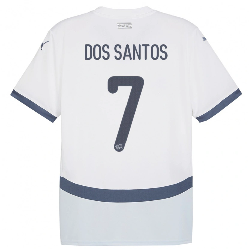 Danxen Kid Switzerland Daniel Dos Santos #7 White Away Jersey 24-26 T-Shirt