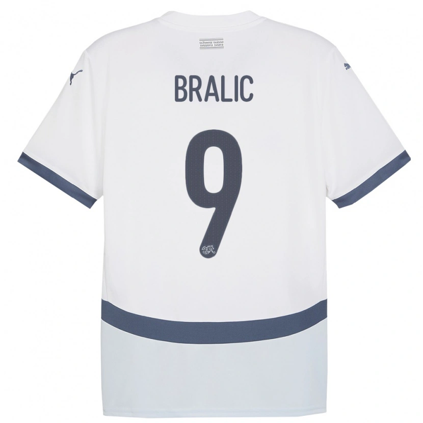 Danxen Kid Switzerland Josip Bralic #9 White Away Jersey 24-26 T-Shirt