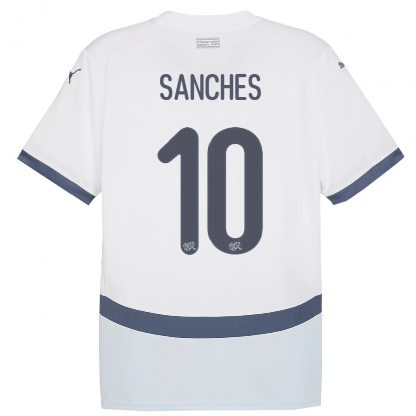 Danxen Kid Switzerland Alvyn Sanches #10 White Away Jersey 24-26 T-Shirt