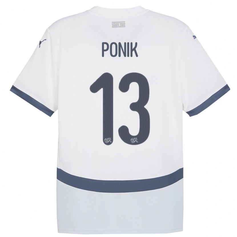 Danxen Kid Switzerland Gentian Ponik #13 White Away Jersey 24-26 T-Shirt