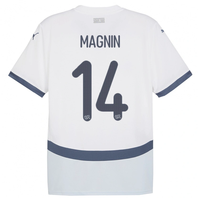 Danxen Kid Switzerland Théo Magnin #14 White Away Jersey 24-26 T-Shirt