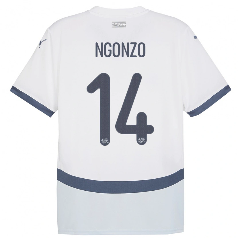 Danxen Kid Switzerland Dircssi Ngonzo #14 White Away Jersey 24-26 T-Shirt