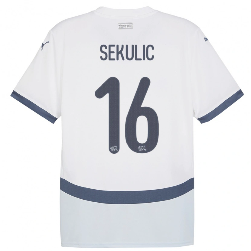 Danxen Kid Switzerland Aleksandar Sekulic #16 White Away Jersey 24-26 T-Shirt