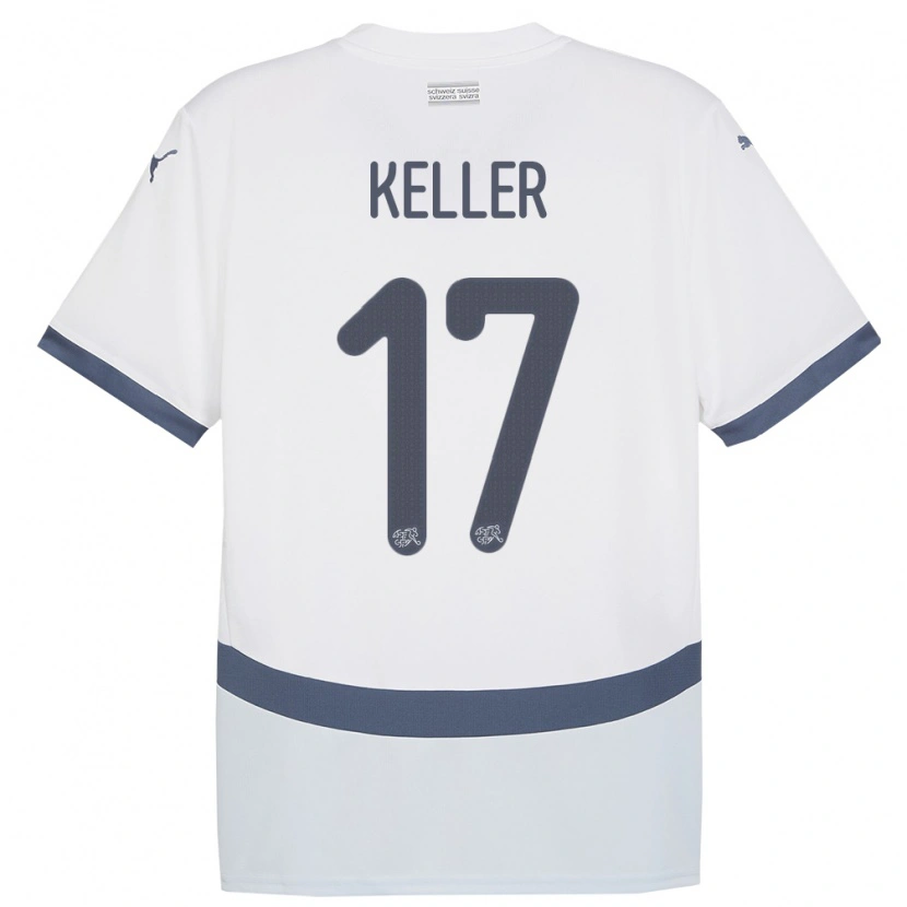 Danxen Kid Switzerland Aaron Keller #17 White Away Jersey 24-26 T-Shirt