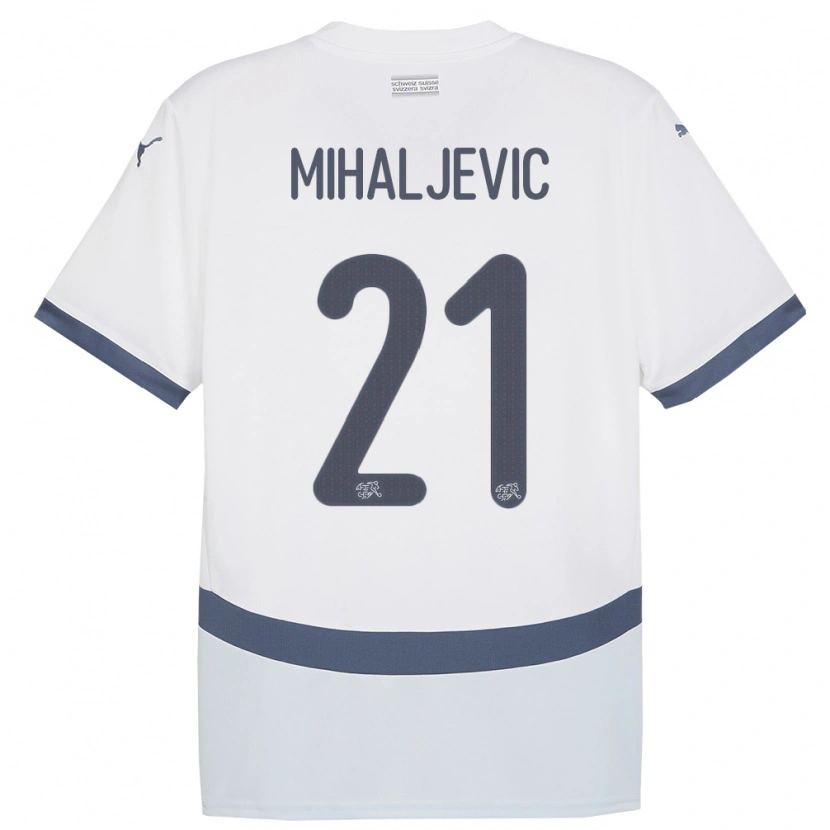 Danxen Kid Switzerland Mark Mihaljevic #21 White Away Jersey 24-26 T-Shirt