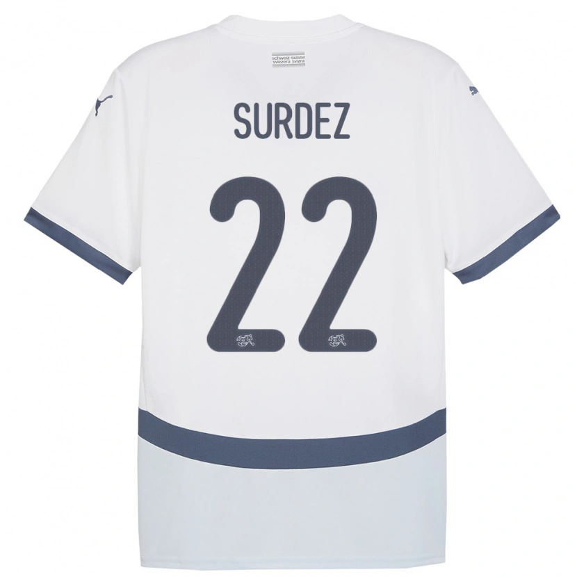 Danxen Kid Switzerland Franck Surdez #22 White Away Jersey 24-26 T-Shirt