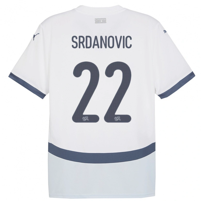 Danxen Kid Switzerland Loun Srdanovic #22 White Away Jersey 24-26 T-Shirt