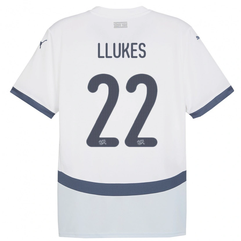 Danxen Kid Switzerland Adrien Llukes #22 White Away Jersey 24-26 T-Shirt