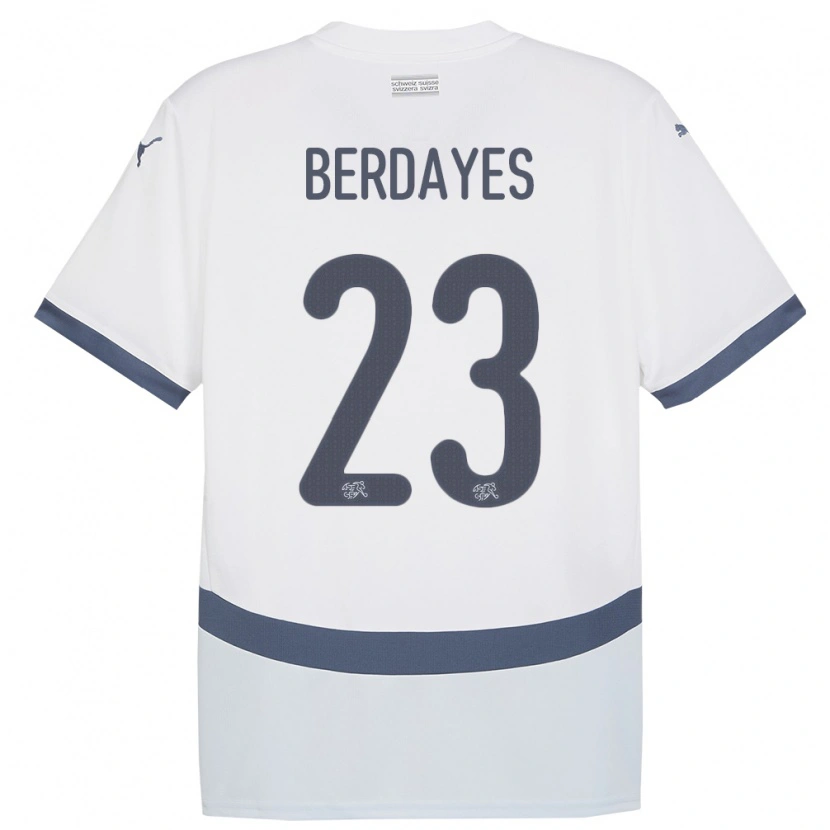 Danxen Kid Switzerland Théo Berdayes #23 White Away Jersey 24-26 T-Shirt