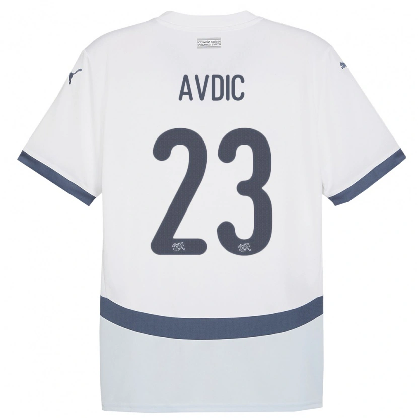 Danxen Kid Switzerland Ahmedin Avdic #23 White Away Jersey 24-26 T-Shirt