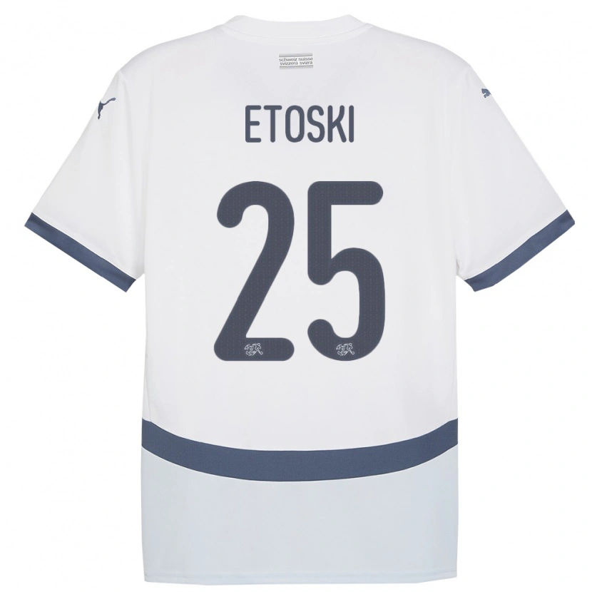 Danxen Kid Switzerland Edin Etoski #25 White Away Jersey 24-26 T-Shirt