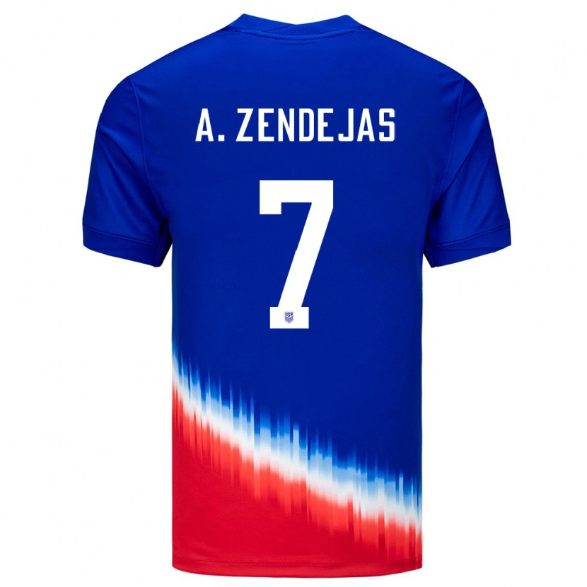 Danxen Kid United States Álex Zendejas #7 Blue Away Jersey 24-26 T-Shirt