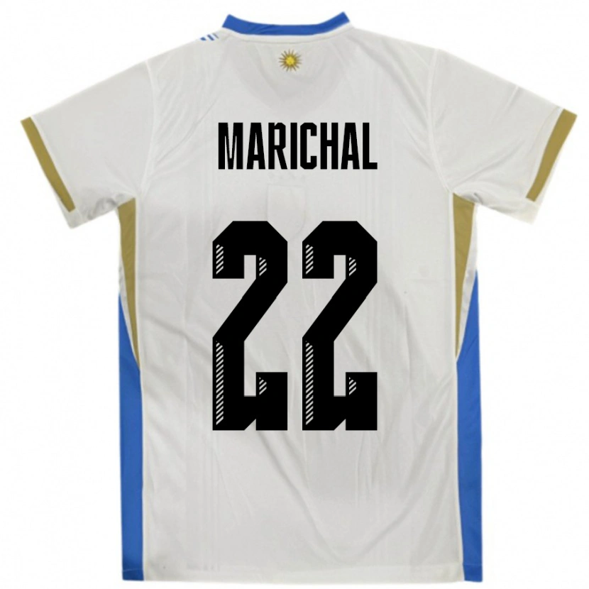 Danxen Kid Uruguay Nicolás Marichal #22 White Blue Away Jersey 24-26 T-Shirt