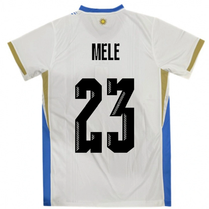 Danxen Kid Uruguay Santiago Mele #23 White Blue Away Jersey 24-26 T-Shirt