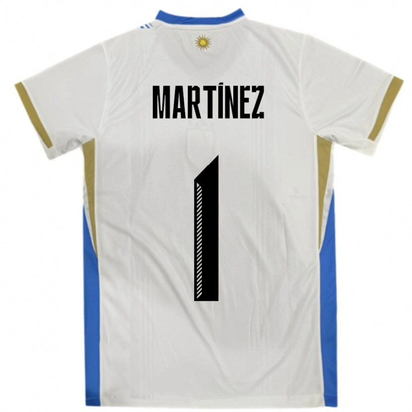 Danxen Kid Uruguay Kevin Martínez #1 White Blue Away Jersey 24-26 T-Shirt