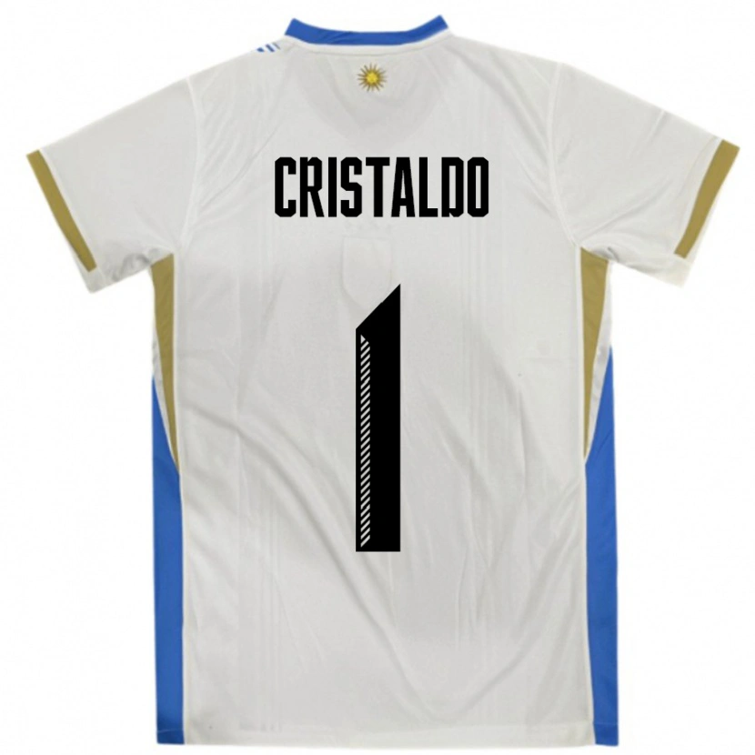 Danxen Kid Uruguay Fabian Cristaldo #1 White Blue Away Jersey 24-26 T-Shirt