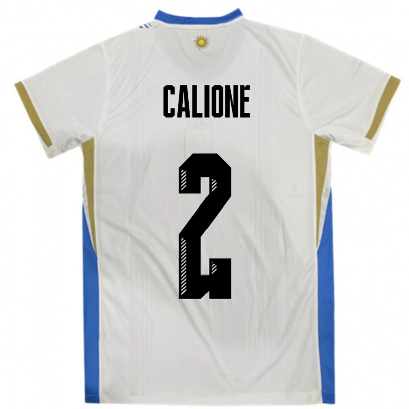 Danxen Kid Uruguay Paolo Calione #2 White Blue Away Jersey 24-26 T-Shirt