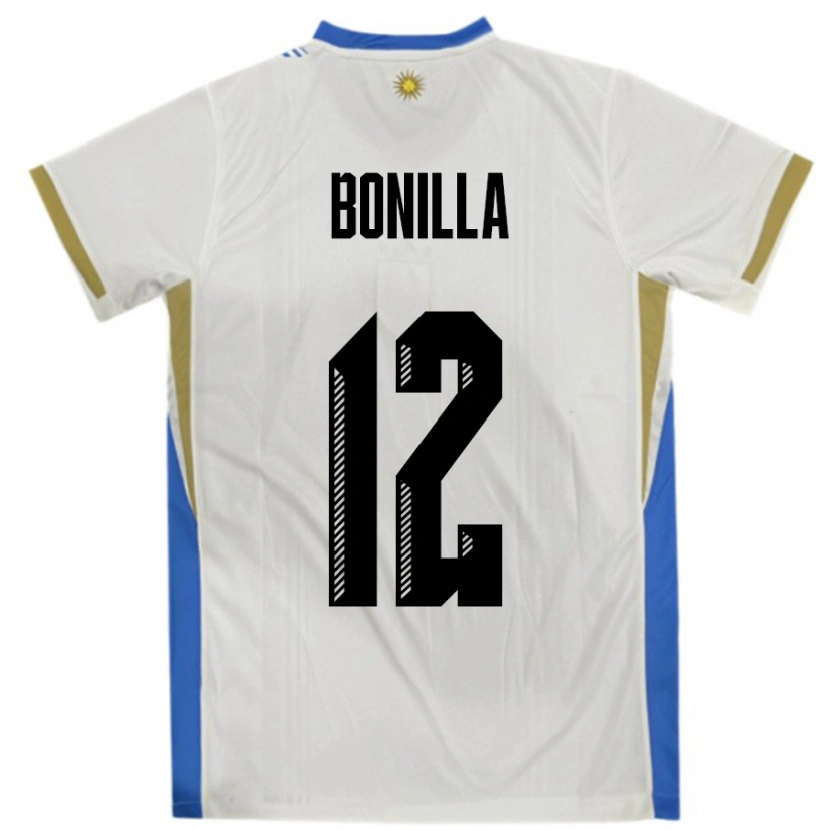 Danxen Kid Uruguay Federico Bonilla #12 White Blue Away Jersey 24-26 T-Shirt