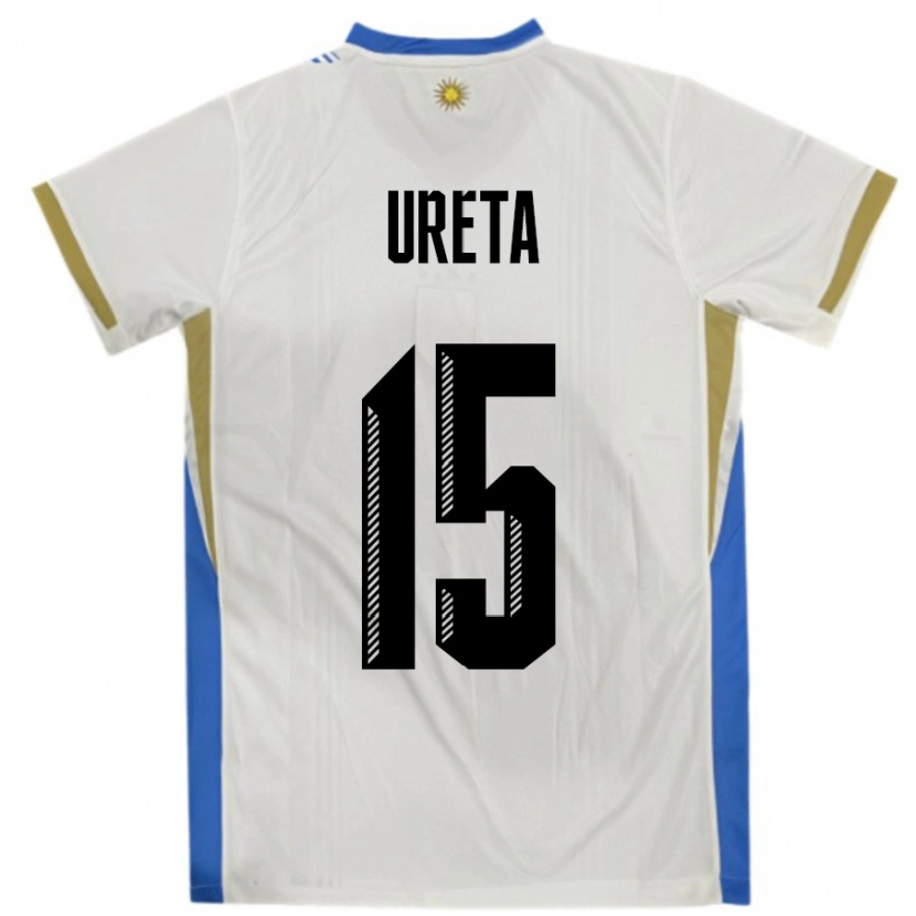 Danxen Kid Uruguay Mateo Ureta #15 White Blue Away Jersey 24-26 T-Shirt