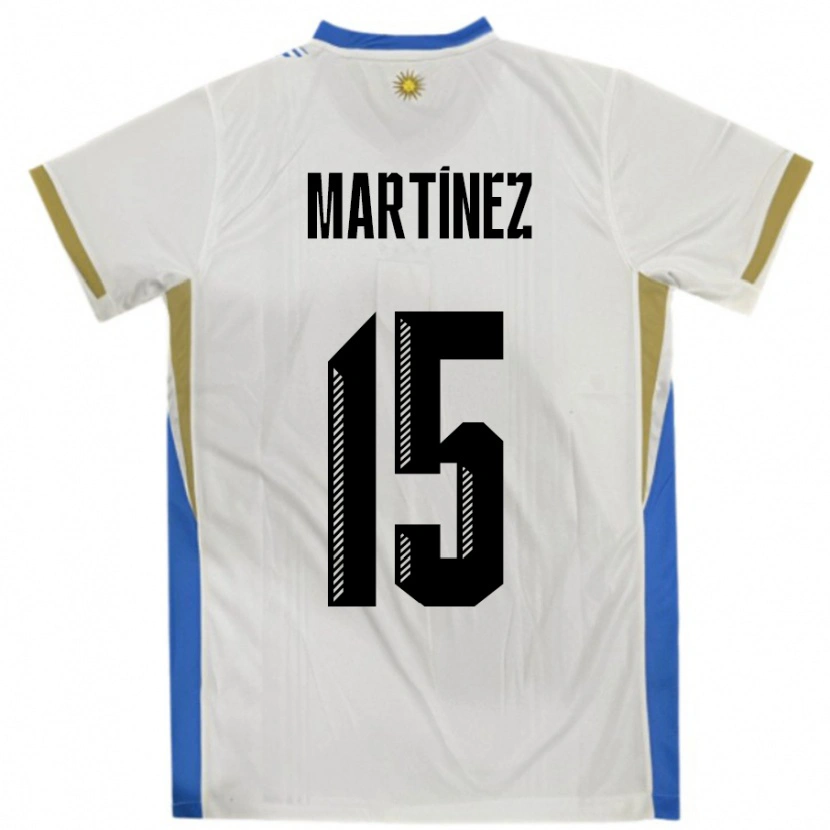 Danxen Kid Uruguay Facundo Martínez #15 White Blue Away Jersey 24-26 T-Shirt