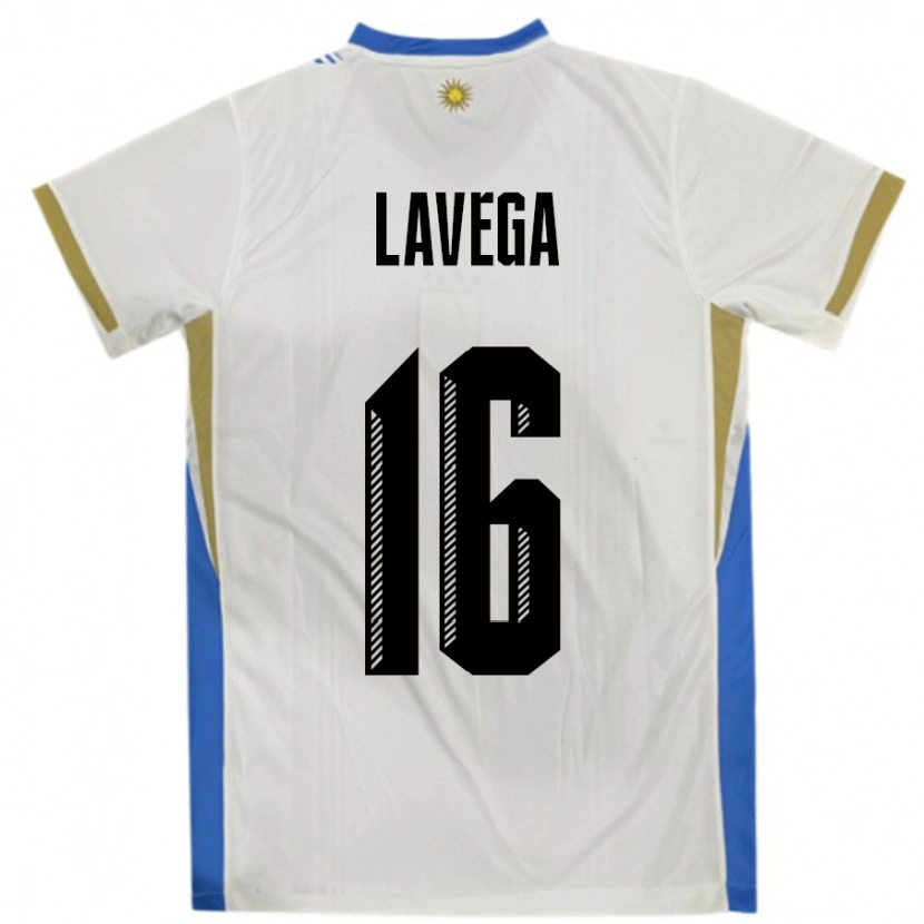 Danxen Kid Uruguay Joaquín Lavega #16 White Blue Away Jersey 24-26 T-Shirt