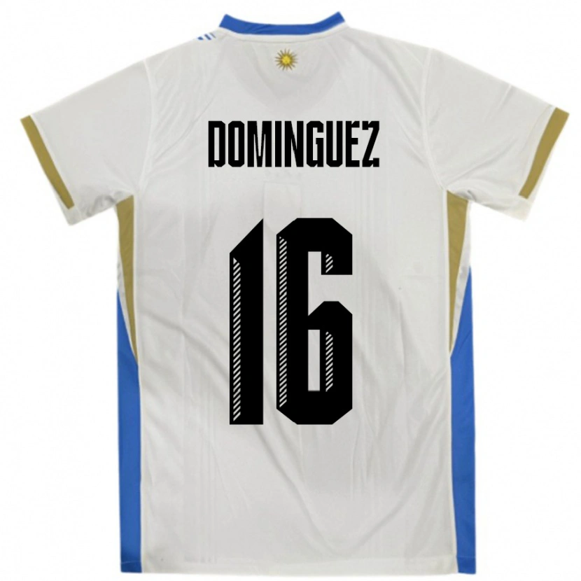 Danxen Kid Uruguay Facundo Dominguez #16 White Blue Away Jersey 24-26 T-Shirt