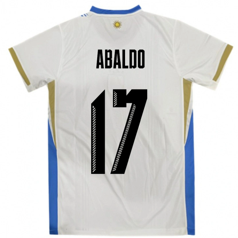 Danxen Kid Uruguay Matías Abaldo #17 White Blue Away Jersey 24-26 T-Shirt