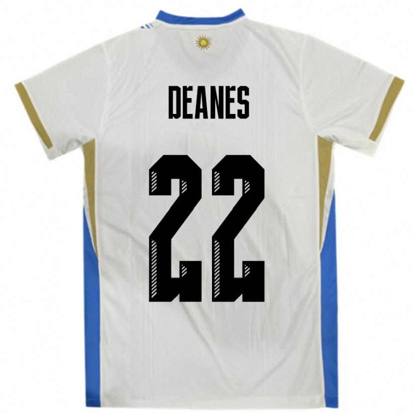 Danxen Kid Uruguay Tiago Deanes #22 White Blue Away Jersey 24-26 T-Shirt