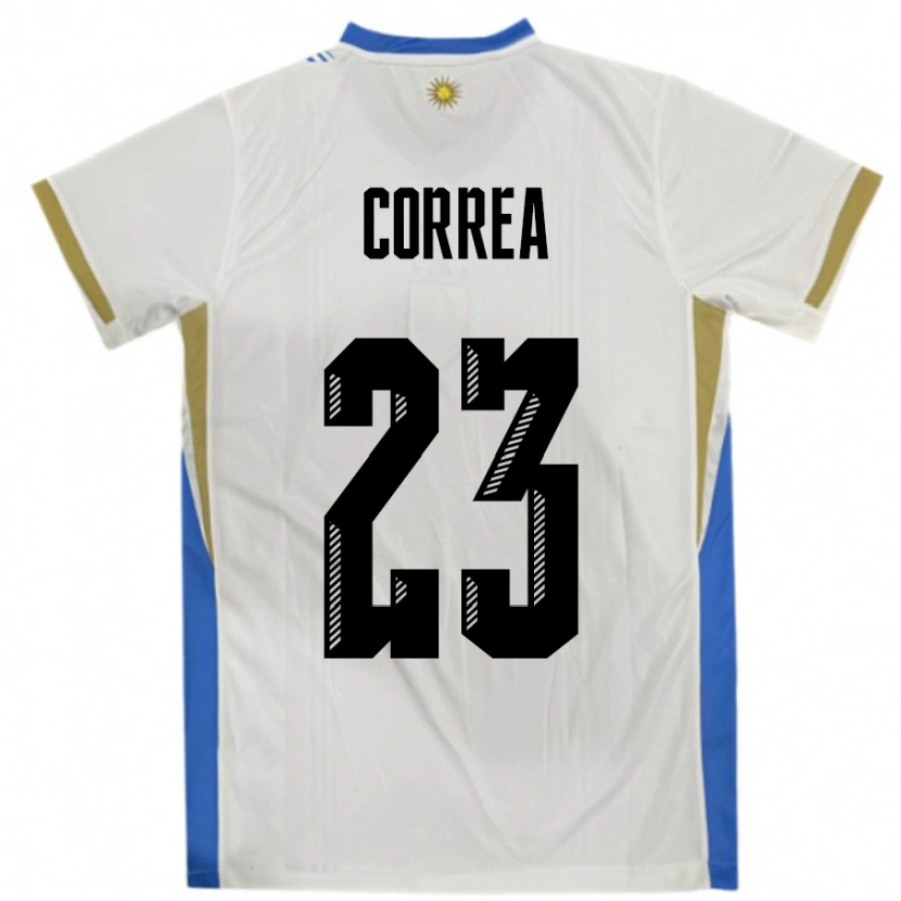 Danxen Kid Uruguay Fabrizio Correa #23 White Blue Away Jersey 24-26 T-Shirt