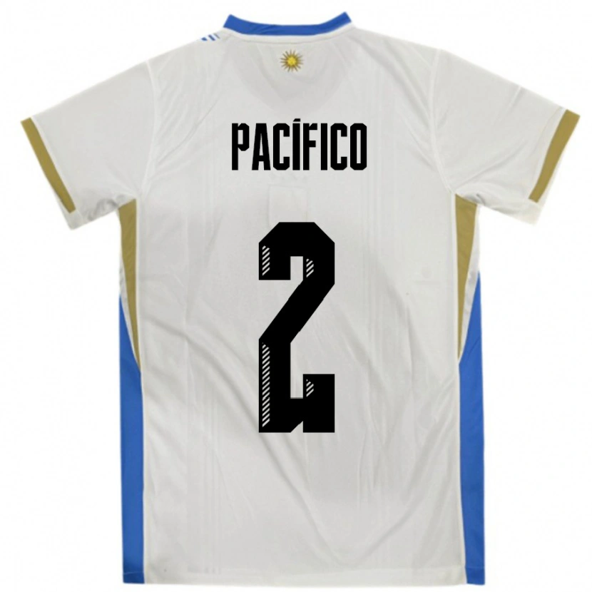 Danxen Kid Uruguay Patricio Pacifico #2 White Blue Away Jersey 24-26 T-Shirt