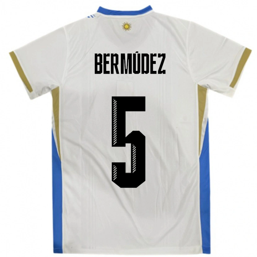 Danxen Kid Uruguay Karol Bermudez #5 White Blue Away Jersey 24-26 T-Shirt