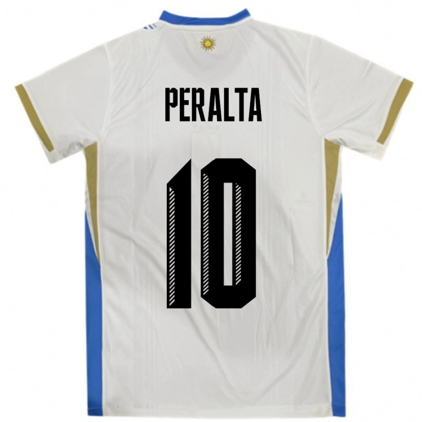 Danxen Kid Uruguay Mateo Peralta #10 White Blue Away Jersey 24-26 T-Shirt