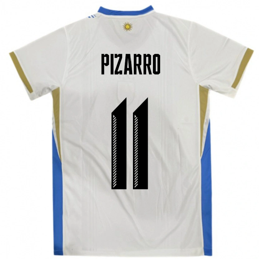 Danxen Kid Uruguay Esperanza Pizarro #11 White Blue Away Jersey 24-26 T-Shirt