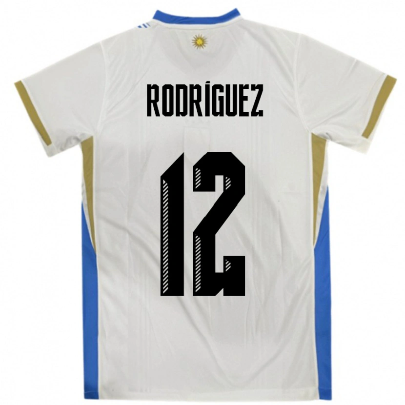 Danxen Kid Uruguay Randall Rodriguez #12 White Blue Away Jersey 24-26 T-Shirt