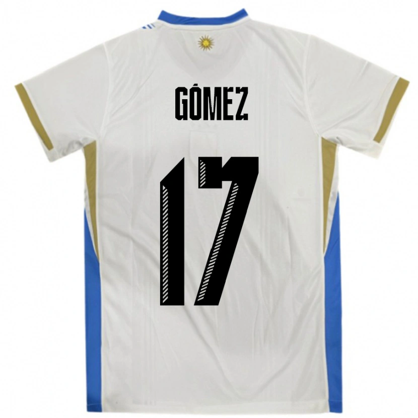 Danxen Kid Uruguay Cecilia Gomez #17 White Blue Away Jersey 24-26 T-Shirt