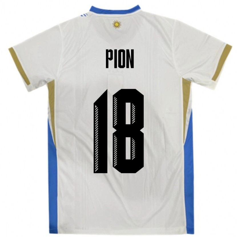 Danxen Kid Uruguay Mariana Pion #18 White Blue Away Jersey 24-26 T-Shirt