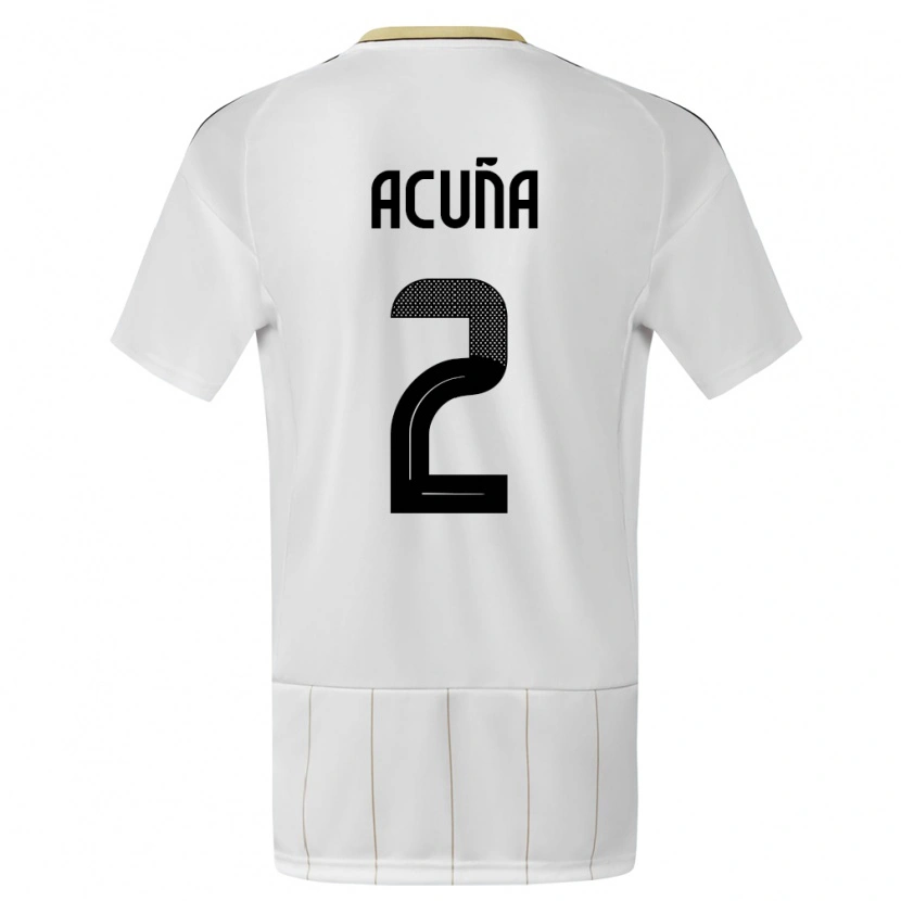 Danxen Kid Costa Rica Sebastián Acuña #2 White Away Jersey 24-26 T-Shirt