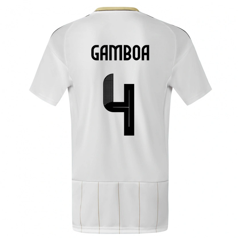 Danxen Kid Costa Rica Alexis Gamboa #4 White Away Jersey 24-26 T-Shirt