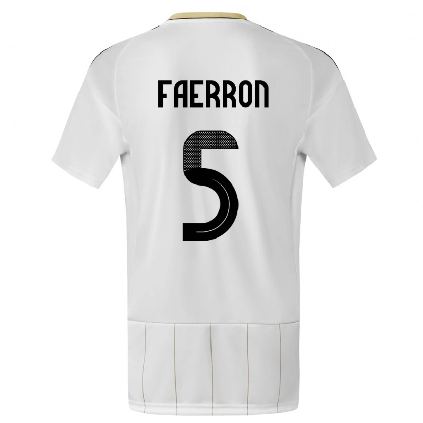 Danxen Kid Costa Rica Fernán Faerron #5 White Away Jersey 24-26 T-Shirt