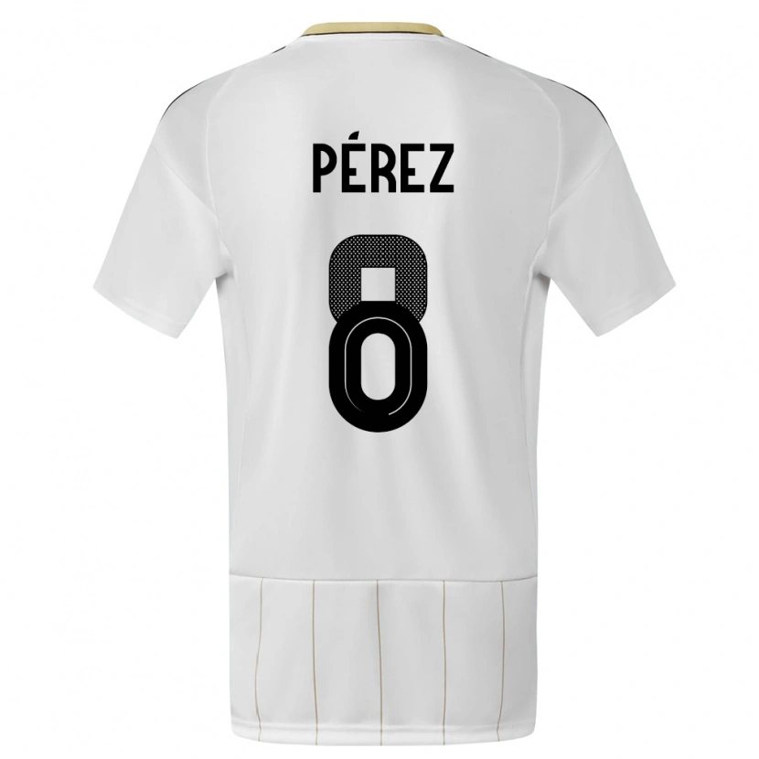 Danxen Kid Costa Rica Adriel Pérez #8 White Away Jersey 24-26 T-Shirt