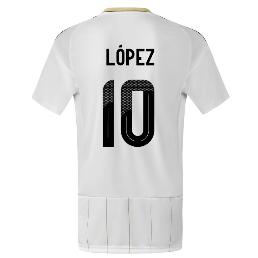 Danxen Kid Costa Rica Sebastián López #10 White Away Jersey 24-26 T-Shirt