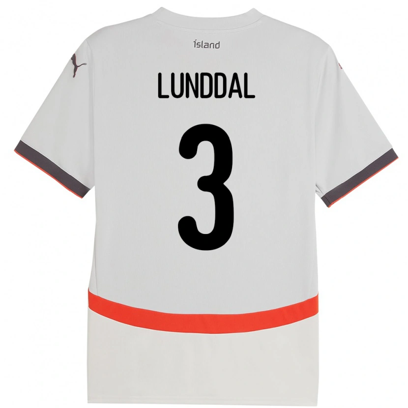 Danxen Kid Iceland Valgeir Lunddal #3 White Away Jersey 24-26 T-Shirt