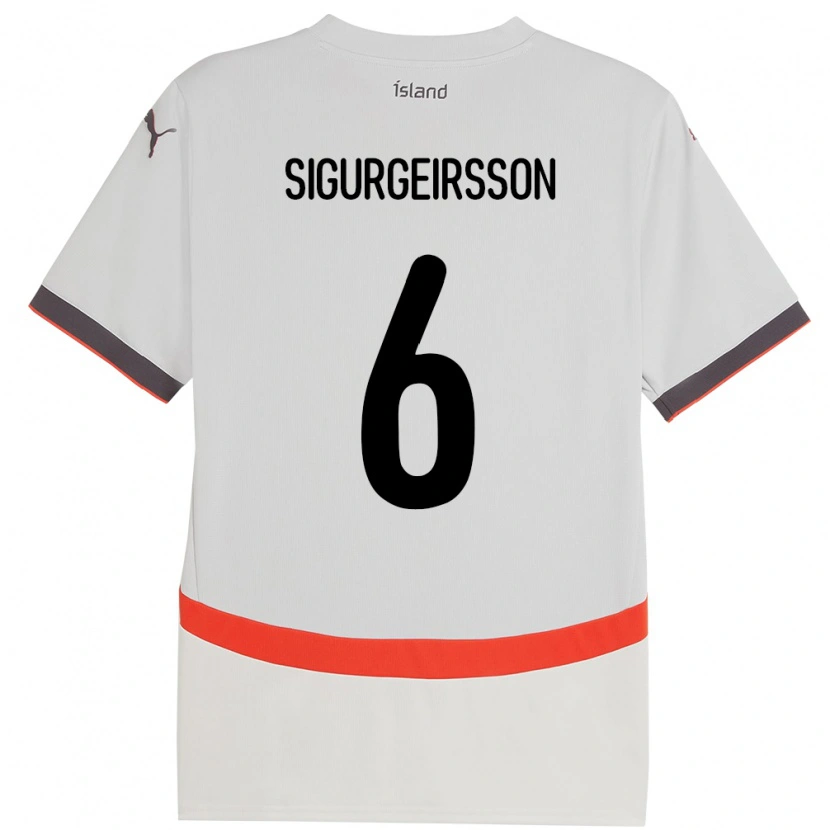 Danxen Kid Iceland Rúnar Thór Sigurgeirsson #6 White Away Jersey 24-26 T-Shirt